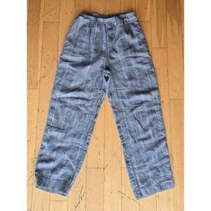 Coastal Grandmother Old Money Women S Linen Pants Wide Leg Cropped Chambray Blue
